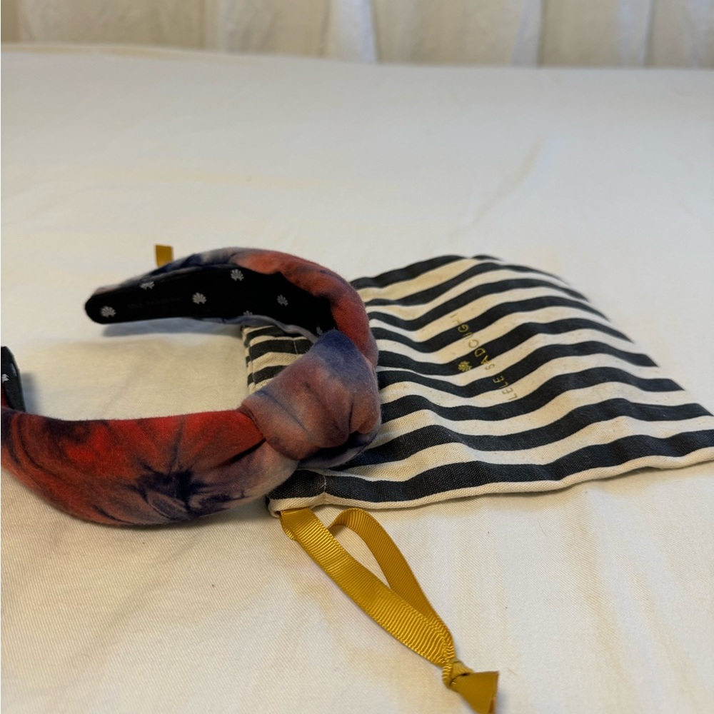 Lele Sadoughi red white and blue tie dye headband